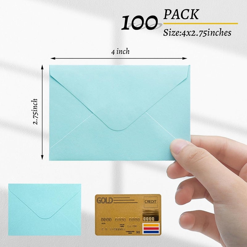 Keketer 100 Pack 4 x 2.75" Colorful Mini Envelopes 120GSM Gift Card 10 Color Envelopes Bulk Small Paper Gift Card Sleeves Greeting Card Business Card Tiny Envelope Pockets for Card & Invitation - Image 4
